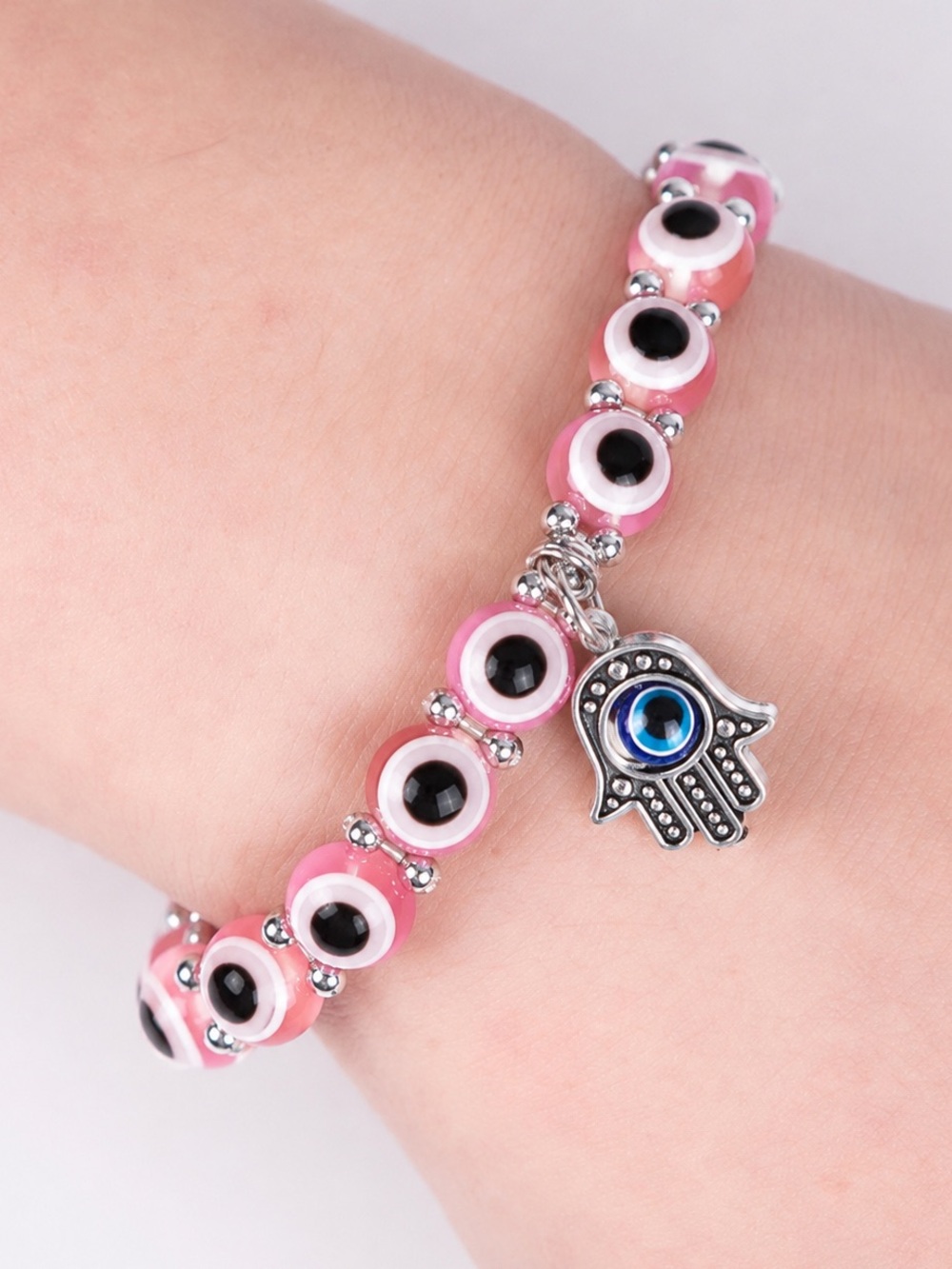 Pink Evil Eye Protection Bracelet With Charm NWT